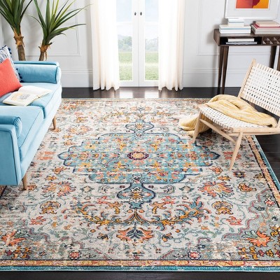 Chic Metro-Mod Grey & Light Blue 8' x 10' Synthetic Area Rug