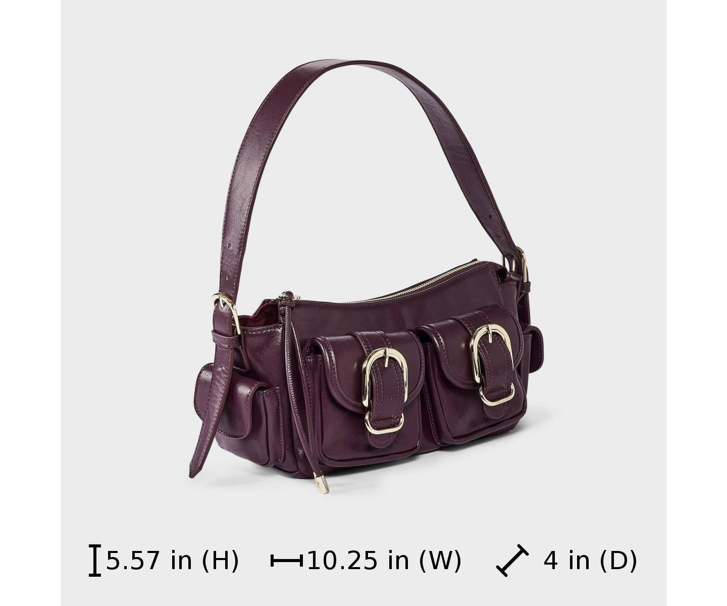 Сумка Universal Thread Cargo Buckle Pocket Shoulder, цвет: Тёмный красный — фото 6