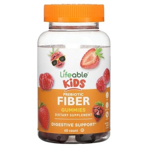 Lifeable Kids Prebiotic Fiber Gummies, Natural Berry, 60 Gummies - 1 of 2
