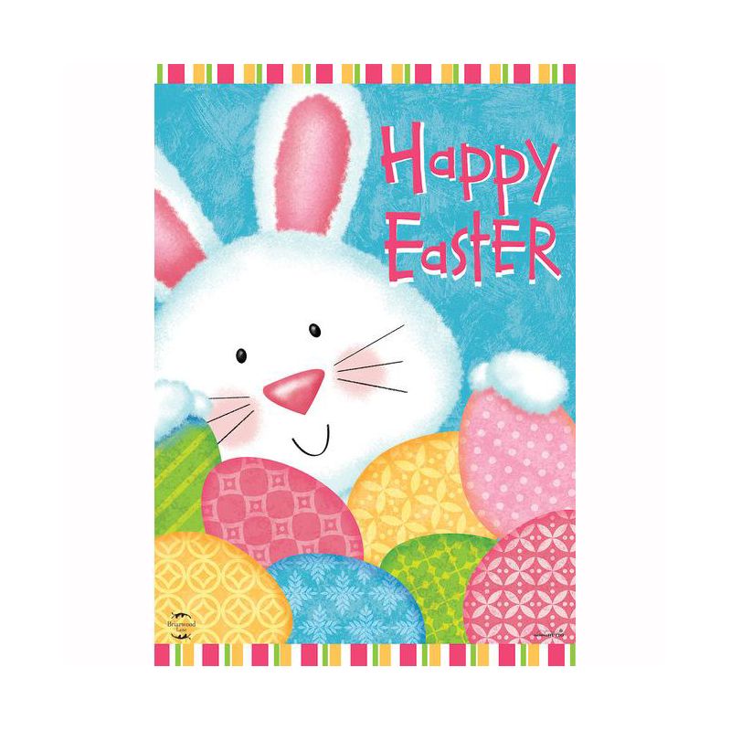 Bunny and Eggs Easter House Flag Holiday Decorated Eggs 28" x 40" Briarwood Lane, 1 of 4
