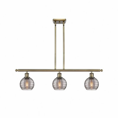 Athens Deco Swirl - 3 Light Island In Industrial Style-9 Inches Tall and 36 Inches Wide