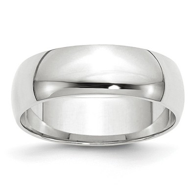 Black Bow Jewelry 2mm to 6mm 14K White Gold Lightweight Half Round Standard Fit Band