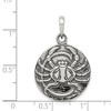Black Bow Jewelry Sterling Silver Cancer the Crab Zodiac Embossed Circle Pendant - 4 of 4