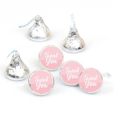 Big Dot of Happiness Pink Elegantly Simple - Guest Party Favors Round Candy Sticker Favors - Labels Fits Chocolate Candy (1 sheet of 108)