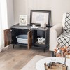 Tangkula Cat Litter Box Enclosure w/ Cat Litter Catch Indoor Cat Cabinet for Living Room - 2 of 4