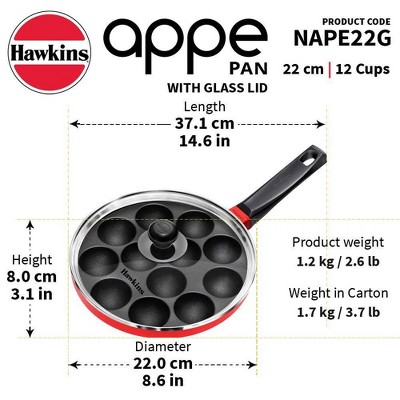Hawkins Red Aluminum Nonstick Appe Pan with Glass Lid