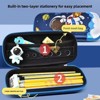 Pencil Case for Girls Boys, Waterproof 3D Large Capacity Portable Cartoon Pencil Box Organizer for Kids Elementary School Blue - 3 of 4