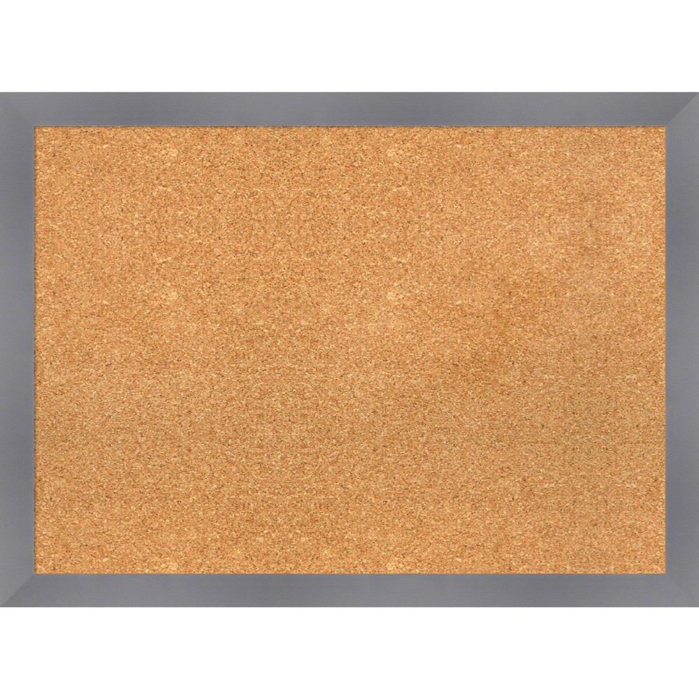 Photos - Dry Erase Board / Flipchart 30"x22" Edwin Wood Frame Natural Cork Board Gray - Amanti Art: Wall Mount,