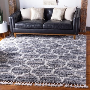Unique Loom    Hygge Shag Trellis Area Rug - 1 of 4