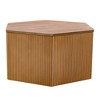 NicBex Modern 34" Hexagon Coffee Table with Wood Frame for Living Room and Office, Natural - 3 of 4