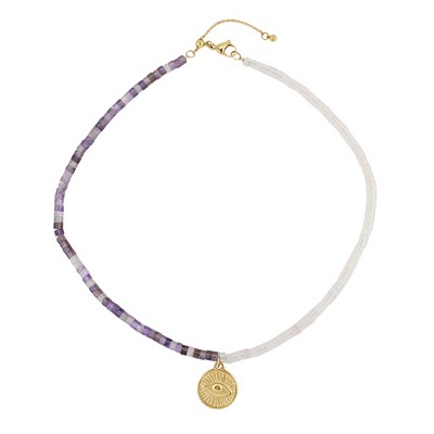 Slate by Rebl Beads & Pendant Necklace  Stainless Steel