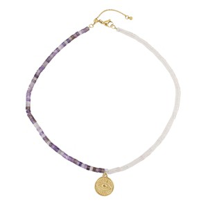 Slate by Rebl Beads & Pendant Necklace  Stainless Steel - 1 of 2