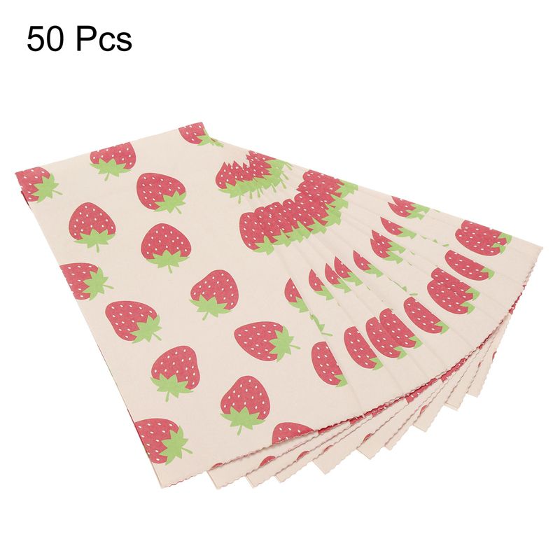 Unique Bargains Paper Gift Bag Pack Strawberry Storage Bag for Party Favor 50 Pcs, 3 of 6