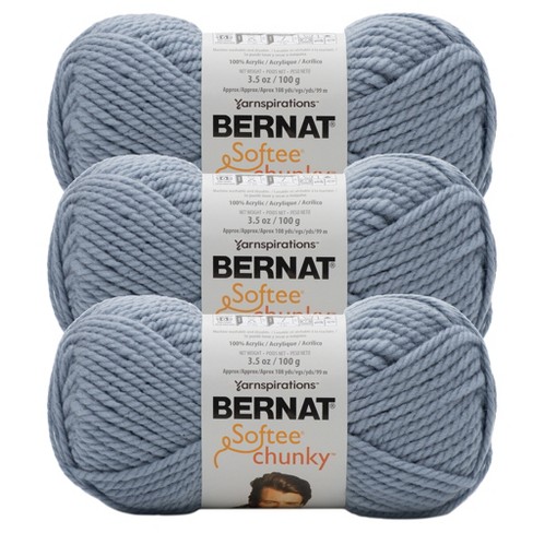 Bernat Softee Chunky Yarn, Lot of 4, Super Bulky, Color: 2 Black & 2 White