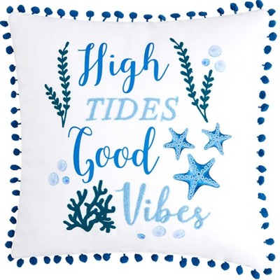 The Lakeside Collection Beach-Themed Embroidered Accent Pillows