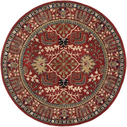 Antiquity At64 Hand Tufted Area Rug - Red/multi - 4' Round - Safavieh ...