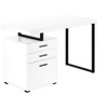 Vynxaria Modern 48" White Computer Desk with Black Metal Frame Reversible Setup Storage Drawers for Home Office - 3 of 4