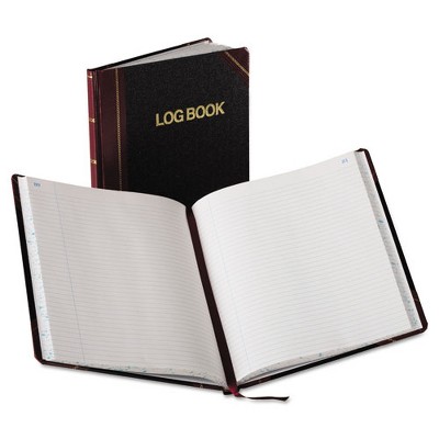Boorum & Pease Log Book, List-Management Format with Medium/College Rule, Black/Red Cover, (150) 10.13 x 7.78 Sheets