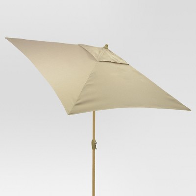 6.5' Square Umbrella - Tan - Light Wood Finish - Threshold™