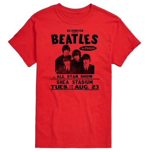 The Beatles Shea Stadium In Person All Star Show Concert Short Sleeve Graphic T Shirt Red 6X Big and Tall