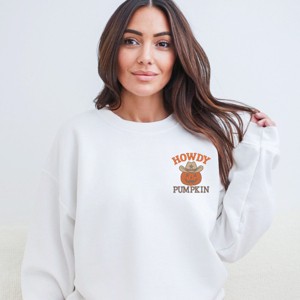 Embroidered Howdy Pumpkin -  Women's Sweatshirt - 1 of 4