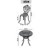 Akoasm 3-Pieces Aluminum Patio Dining Table With Umbrella Hole-Black - 2 of 4