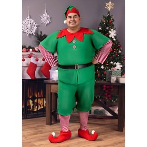 HalloweenCostumes.com Men's Plus Size Holiday Elf Costume - 1 of 4