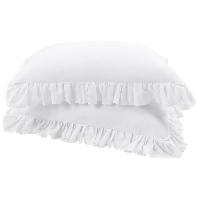 PiccoCasa Pure Cotton Soft Envelope Closure Ruffle Pillowcases 2 Pcs, 1 of 6