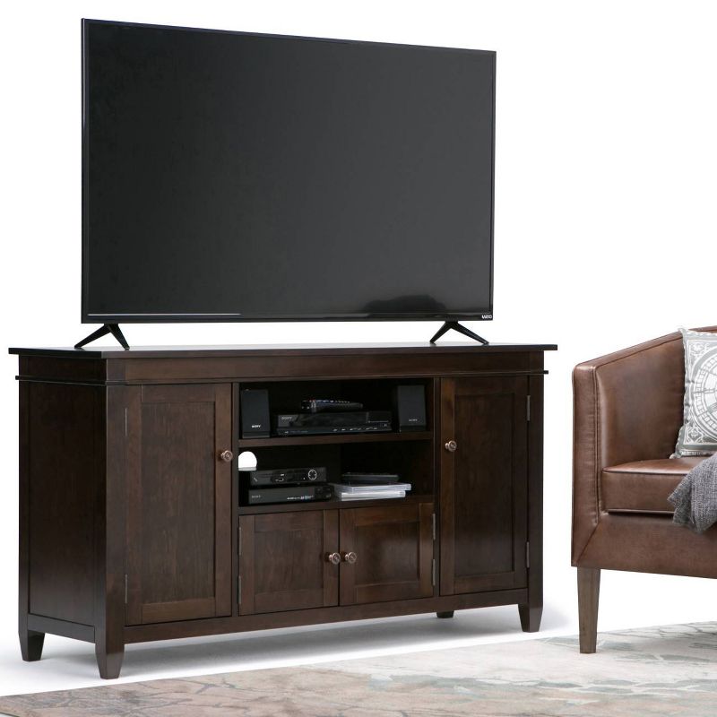 Sterling Solid Wood TV Stand for TVs Tobacco Brown - WyndenHall, 3 of 9
