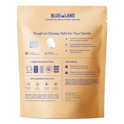 Blueland Cucumber Basil Dishwasher Detergent Tablets - 40ct: Hypoallergenic, Vegan, Resealable Bag