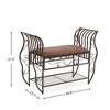 Upholstered Entryway Bench, Famrhouse Shoe Rack Indoor Accent Seating Bench With Padded Seat, Metal Frame Support, For Living Room, Entryway - 4 of 4