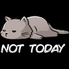Junior's Design By Humans Not Today Cat By EduEly T-Shirt - 2 of 3