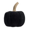 NAYSAYE Party Decoration and Accessories Set of 2 Velvet Pumpkins for Holiday Halloween Tabletop and Home Decor, Black, 20.5"*10.2"*10.23" - 3 of 4