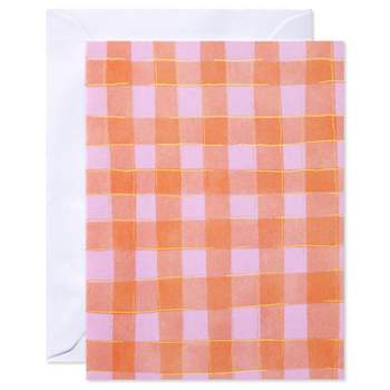 10ct Blank Notes Summer Plaid Orange/Pink