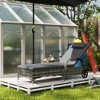 Resenkos Outdoor Premium Chaise Lounge Chair - 5-Level Adjustable Backrest, Rattan Weave, Poolside Comfort With Wheels, Cushion & Headrest, Mixed Gray - 3 of 4