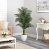 Nearly Natural 5-ft Paradise Palm Artificial Tree in White Planter with Faux Moss - image 3 of 4