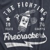 Mens The Fighting Firecrackers T Shirt Funny Fourth Of July Party Baseball Team Tee For Guys - Crazy Dog Men's T Shirt - 2 of 4