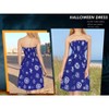 LA LEELA Women's Pirates Evening Strapless Caribbean Pirate Mini Smocked Dress Elastic Tube Top Dresses for Women One Size Blue, Skull - 4 of 4