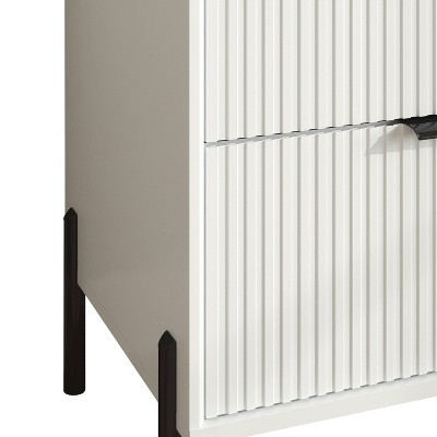 Off-White Vertical 6-Drawer Double Dresser with Soft Close