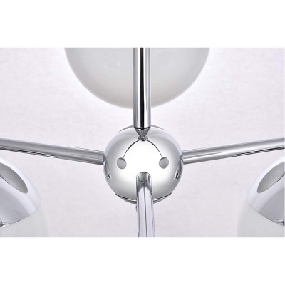 Eclipse 6-Light Chrome Frosted White Glass Modern Pendant