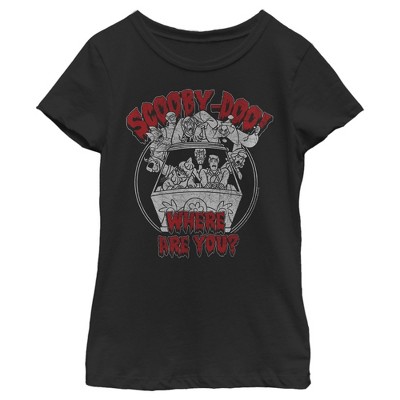 Girl's Scooby Doo Where Are You Gang T-shirt - Black - Large : Target