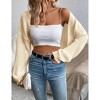 BLUEMING Womens Cardigan Shrugs Long Sleeve Knit Pleated Cropped Bolero Shrug Open Front Casual Tops - 3 of 4
