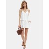 EXLURA Womens Summer Romper Dress 2025 V Neck Spaghetti Strap Pleated Shorts Jumpsuit Beach Vacation Outfits with Pockets - 4 of 4