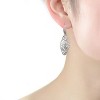 Guili Sterling Silver White Gold Plated Wreath Leverback Earrings with Colored CZ, Designed for a Touch of Classic Beauty and Timeless Sparkle - 2 of 3