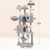 Yaheetech 73"H 4-level Plush Cat Tree Tower with Condos Platform - 4 of 4