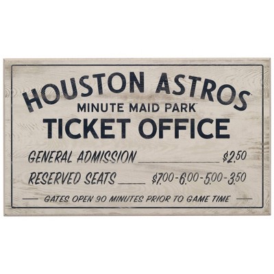 Mlb Houston Astros Baseball Tradition Wood Sign Panel : Target