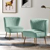 Quentin Velvet Accent Side Chair with Padded Seat Set of 2 | Karat Home - 2 of 4