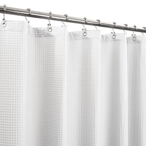 Cotton Blend Soft Waffle Weave Shower Curtain - 1 of 4