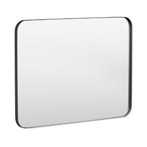 Tempered Glass Rounded Rectangle Framed Wall-Mounted Bathroom Vanity Mirror - 1 of 1