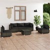 vidaXL Patio Lounge Set - 6 Piece Outdoor Sectional Sofa in Gray Poly Rattan with Anthracite Cushions, Water-Resistant Material, Modular Design - 2 of 4